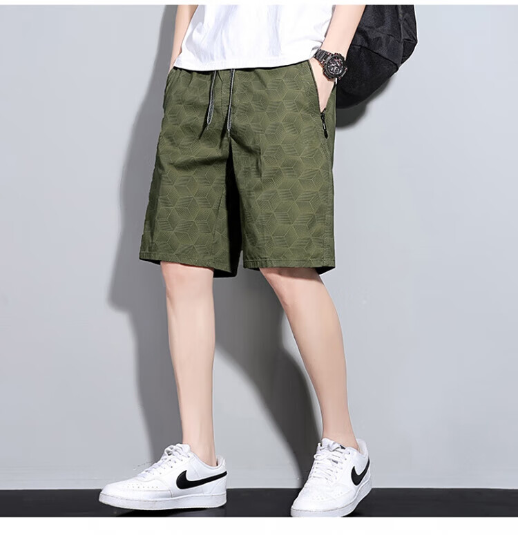 Romon Men's Cooling Sports Shorts 2025 Summer Thin Loose Casual Knee-Length Pants New Khaki 2XL 14