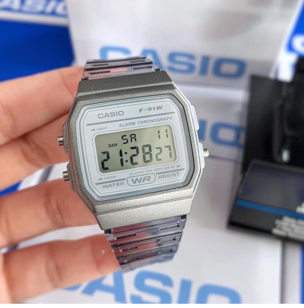 卡西欧联名同款手表卡西欧小方块冰韧丨casio透明复古小方块手表男