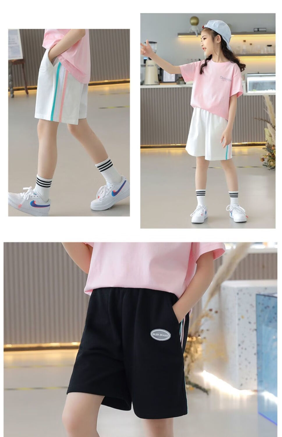 少女初中生跑步短裤女生半截裤女学生夏装短裤外穿白色纯棉五分裤子