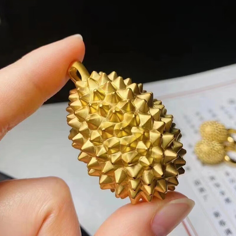 999足金榴莲黄金吊坠女2022新款流行锁骨项链七夕情人节送女朋友 黄金