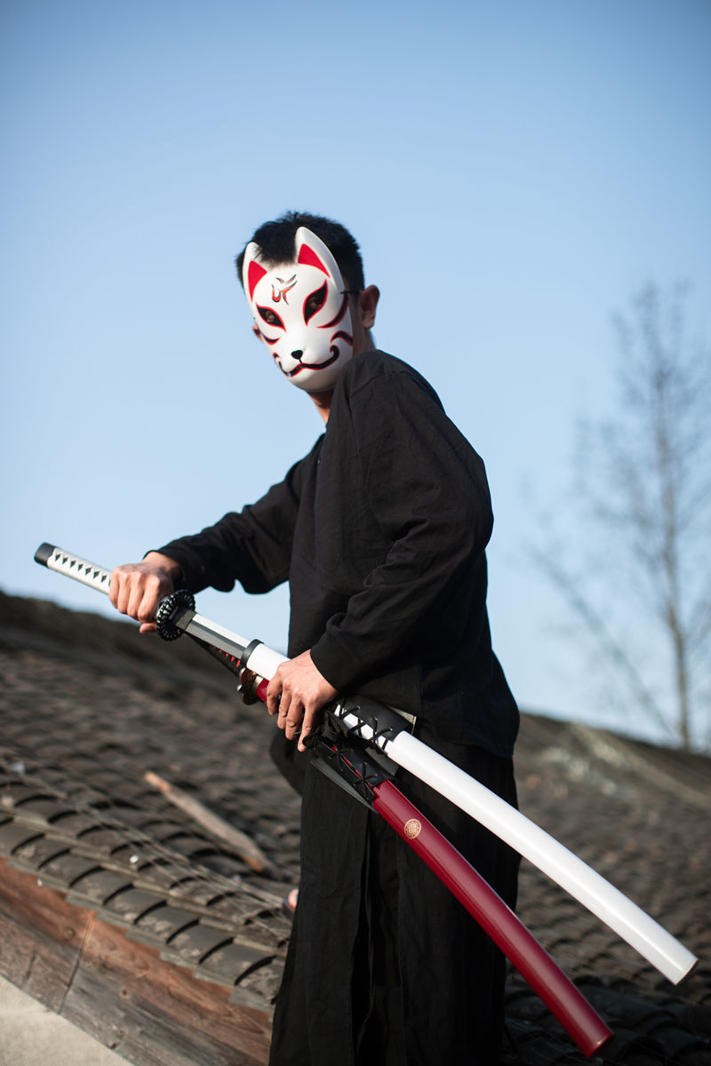 竹木刀剑道实木质刀武术训练习居合道日本武士刃cos动漫竹制 恶鬼