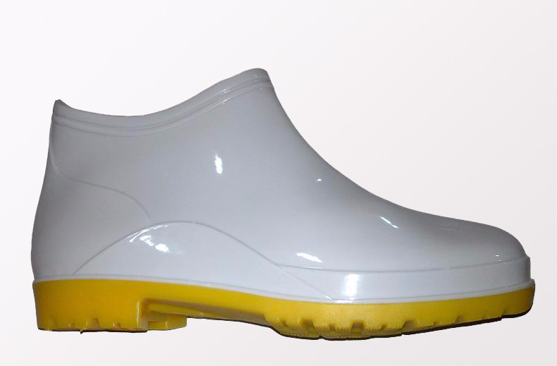 灵妙感 食品工厂白色胶鞋白色低帮雨鞋食品加工厨师花园鞋pvc耐油耐碱