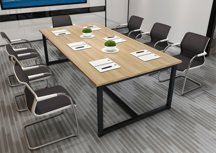 简约现代小会议桌长桌子长方形桌简易经济型6人8-10人大办公桌 长120*