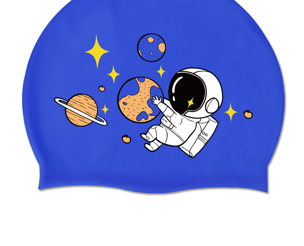 泳帽游泳帽儿童泳帽男童女孩宝防水不勒头可爱卡通硅胶pu游泳帽泳镜