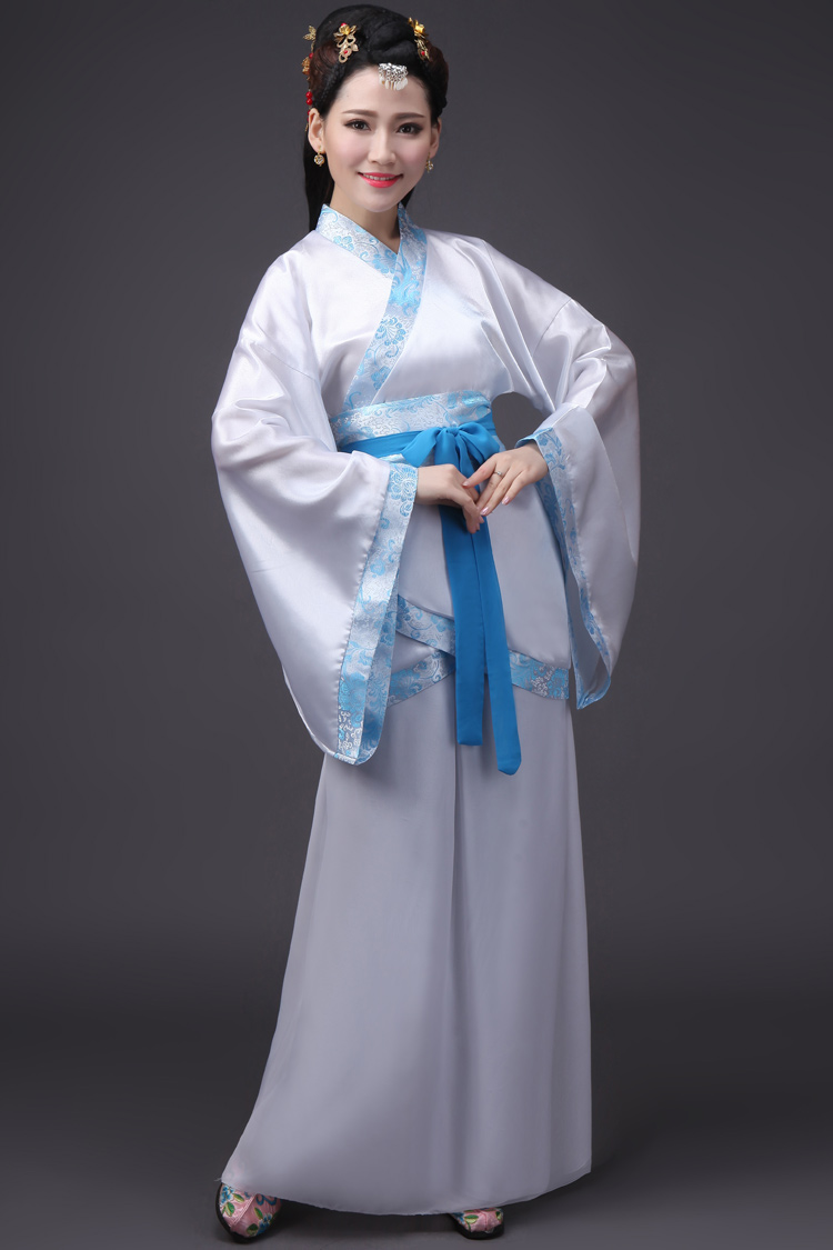 唐装戏服古装服装女仙女唐朝古代汉服演出服古典舞蹈公主贵妃女装 浅