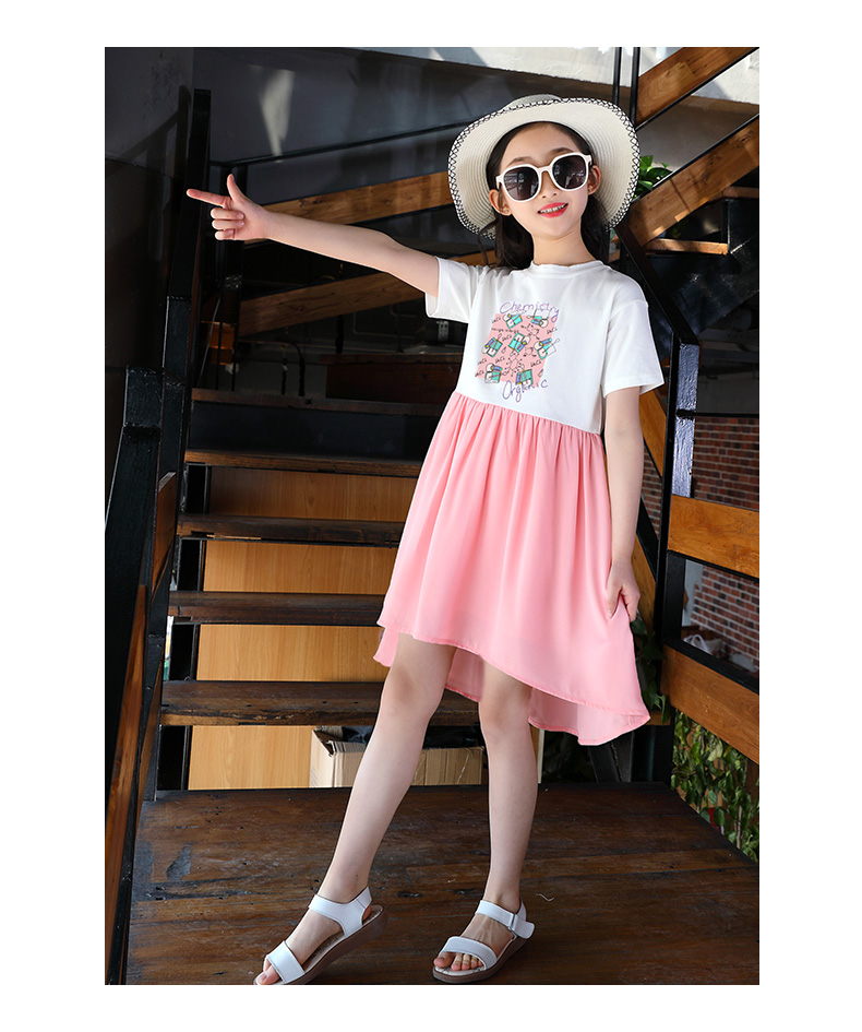 小女孩夏天穿的裙子女大童连衣裙童装女童夏装新款连衣裙儿童时尚雪纺