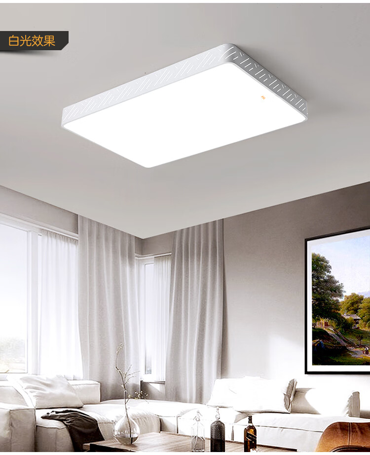 佛山照明(fsl)客厅灯led吸顶灯方形现代简约卧室灯无极调光铁艺灯具