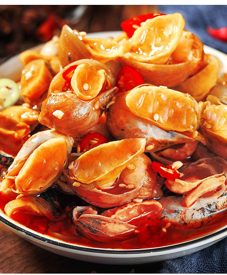 老婆脚香辣鲍螺肉麻辣香螺鲍鱼螺小海鲜即食熟食袋装猫眼螺 280g(小个