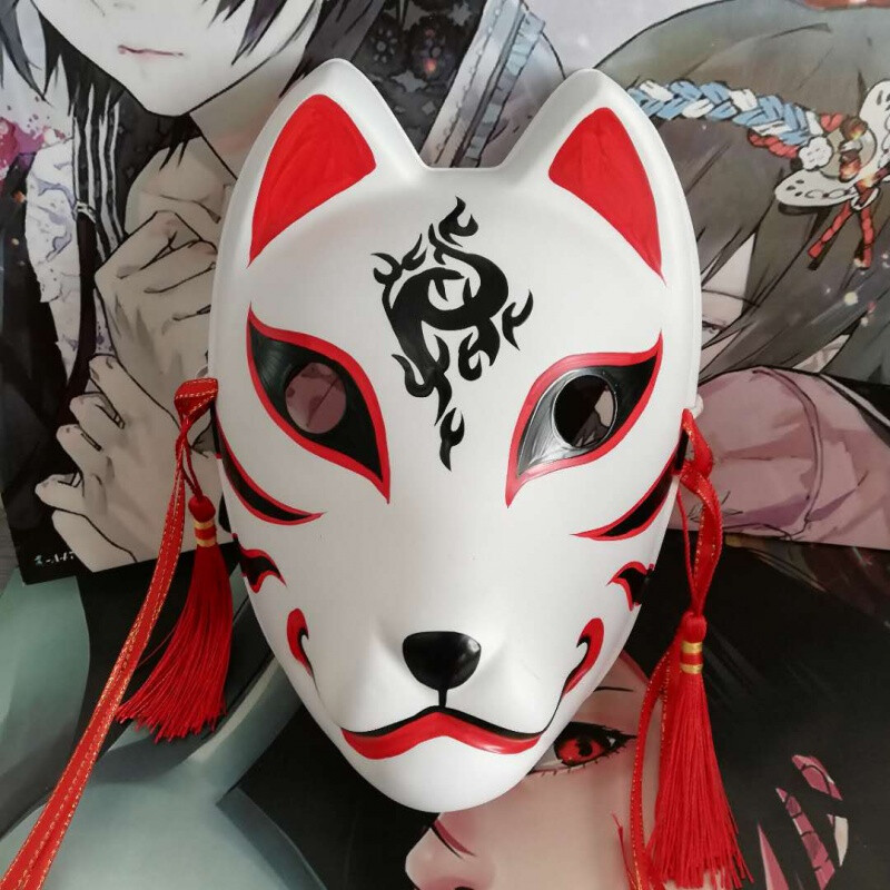 69火影忍者 卡卡西面具 暗部 cosplay道具日式和风狐狸全脸塑料面具