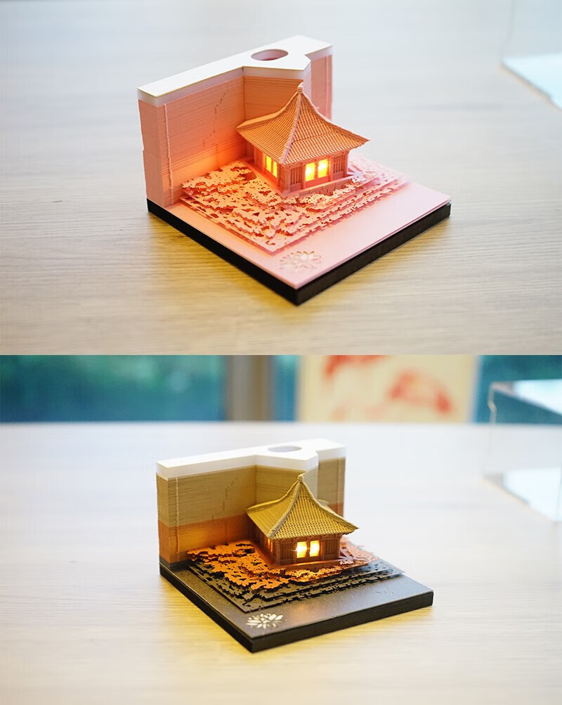 lzn故宫雪景3d立体便签纸手撕建筑模型便利贴纸雕艺术品文创礼物定制