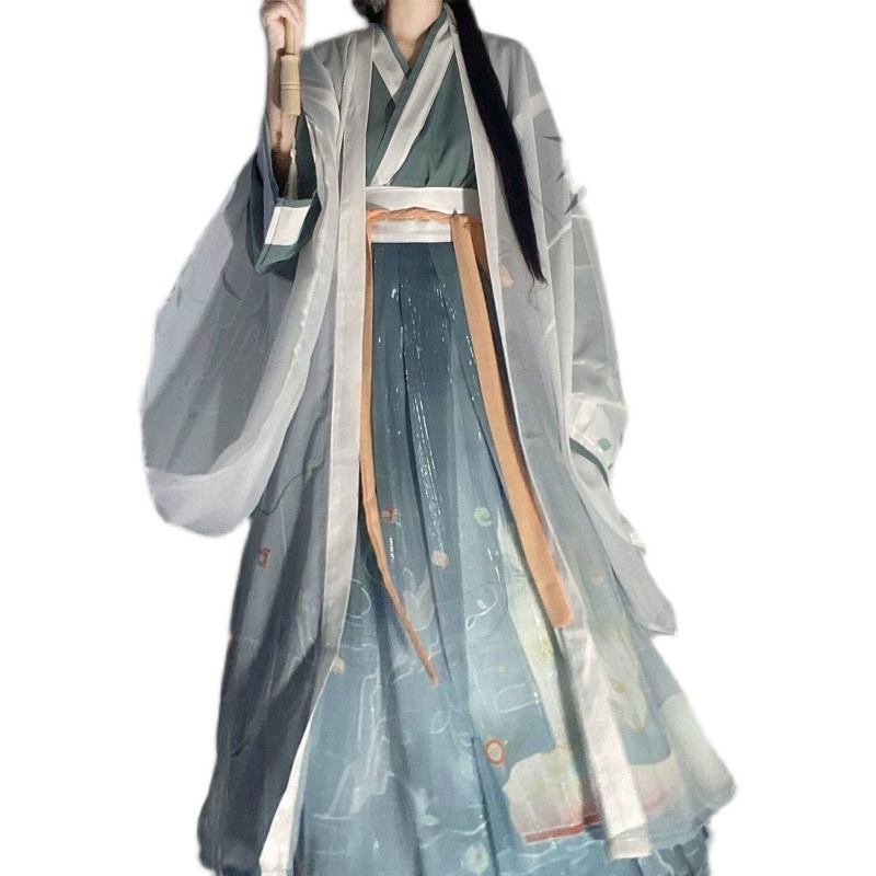 辅宾白泽汉服晋制男女同款古装一片式交领齐腰襦裙魏晋风大袖 单独大