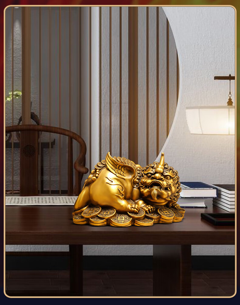 轻奢高端网红招财铜貔貅摆件聚财貔恘老板办公室桌面客厅装饰高档乔迁