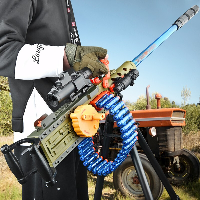 69m2重机枪大菠萝电动连发软弹枪416突击步抢手自一体冲锋枪儿童