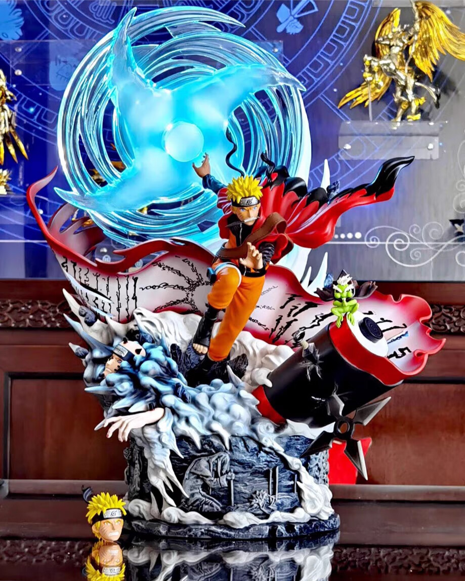 万代(bandai)火影忍者盲盒大型模型福袋佐助鸣人摆件公仔雕像礼物玩具