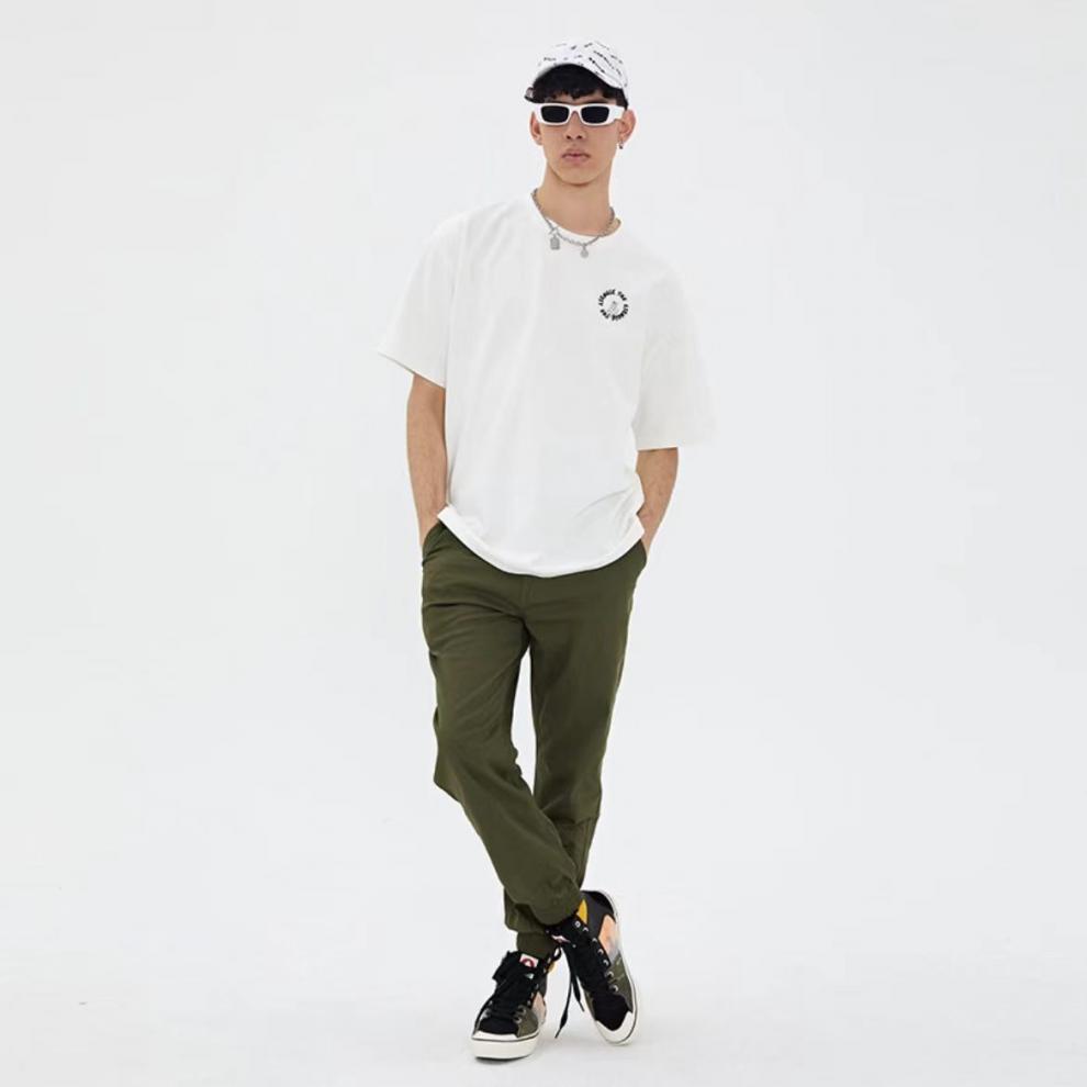 airwalk 圆圈字母创意人物手绘印花棉短袖t恤男女同款 黑色 m【图片