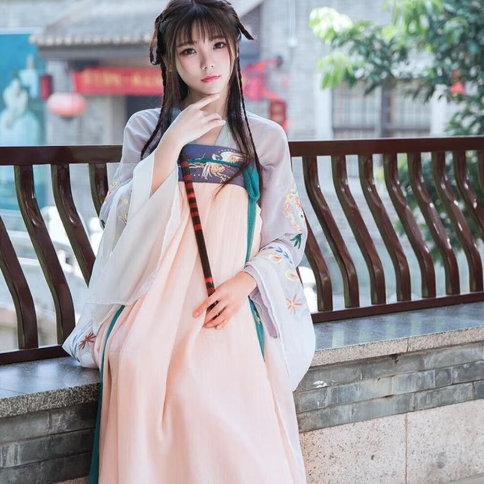 奈晓(naixiao)学生装古装汉服女大袖衫荣姬锦鲤日常改良清晰淡雅齐胸