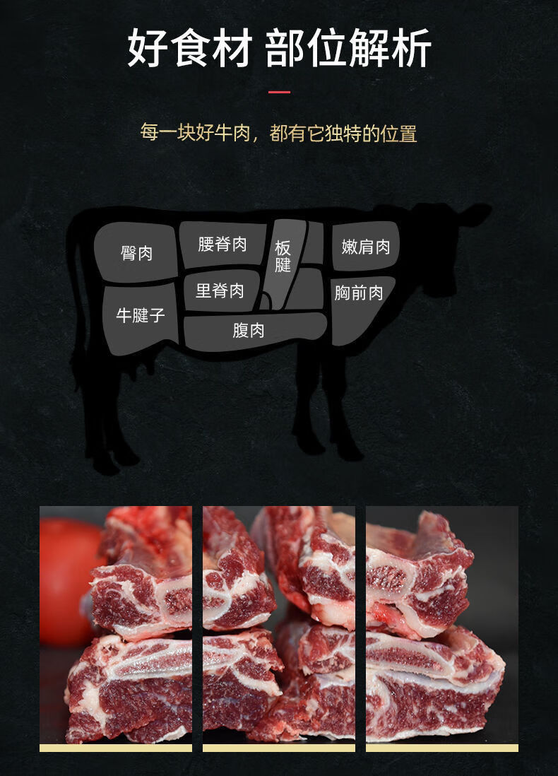 牛排骨新鲜多肉牛肋排整块装牛肋条带骨散养黄牛肉牛仔骨生鲜批发 散