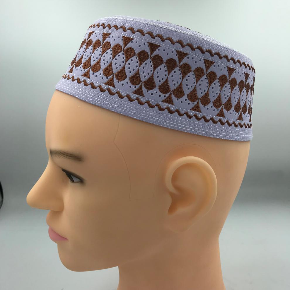 回男回族帽子男新款夏季回民沙特民族帽 木季云 纯白色 55号【图片