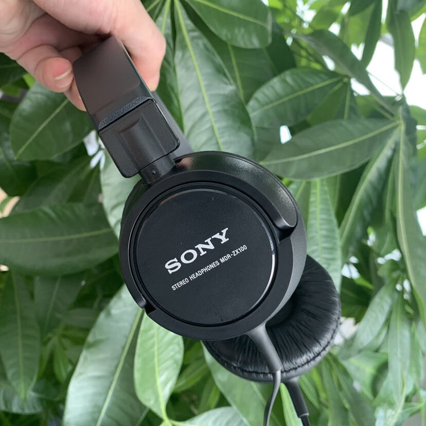 索尼mdr-zx100耳机 重低音音乐网课手机电脑耳机头戴式 红色【图片