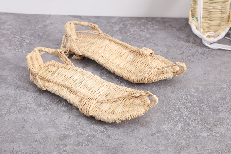 纯手工编织红军草鞋男女士个性复古系带麻鞋草编凉鞋舞台表演道具 多