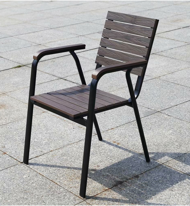 户外椅别墅花园庭院椅子休闲咖啡厅室外阳台耐腐蚀塑木北欧椅