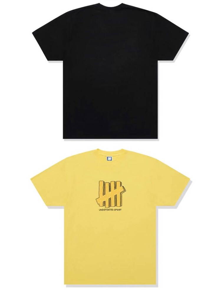 undefeated不败五道杠潮牌男女经典大logo印花t恤情侣装夏季 棒球头盔