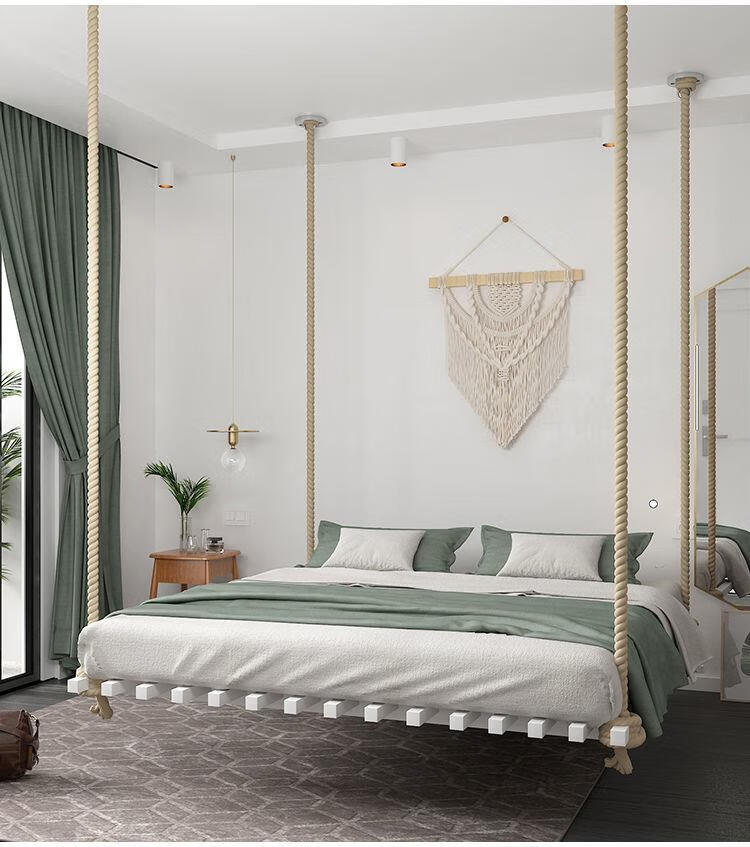 铁艺吊床民宿 民宿双用吊床铁艺室内卧室网红同款旅馆千秋创意成人