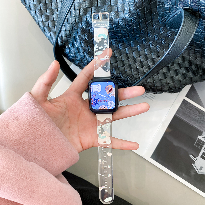 hkna【透明彩印】适用oppowatch2手表表带智能运动腕带watch1硅胶替换
