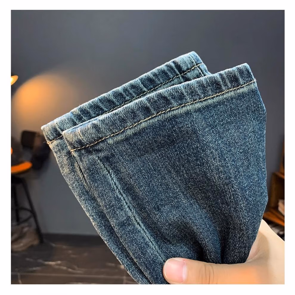 Embroidered Jeans Men's Autumn And Winter Trendy Brand Straight Slim Pants American Retro Gradual Change Of Color Prototype Casual Pants, Blue 28_viptrois.com