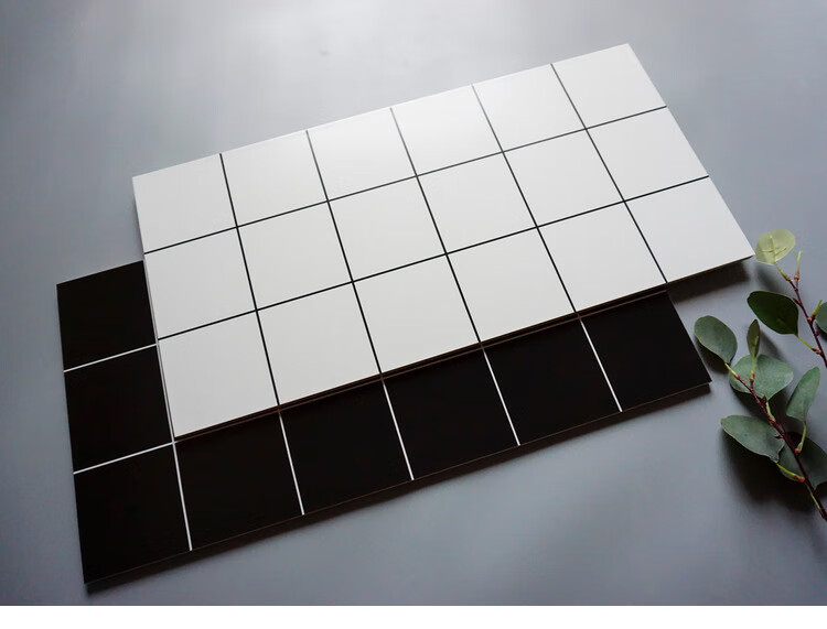 300*600厨房面包砖北欧风室内墙砖厕所格子瓷砖餐厅奶茶店小白砖 黑白