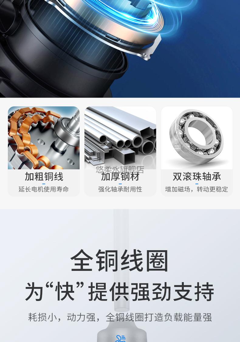 砖石牌吊扇家用客厅铁叶宿舍工业吊式电风扇黑色音轻大风力4856寸 56