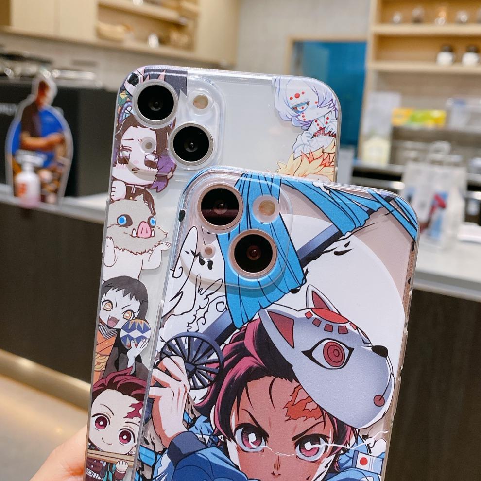 万代鬼灭之刃手机壳炭治全员适用iphonexr手机壳苹果13全包xsmax透明8