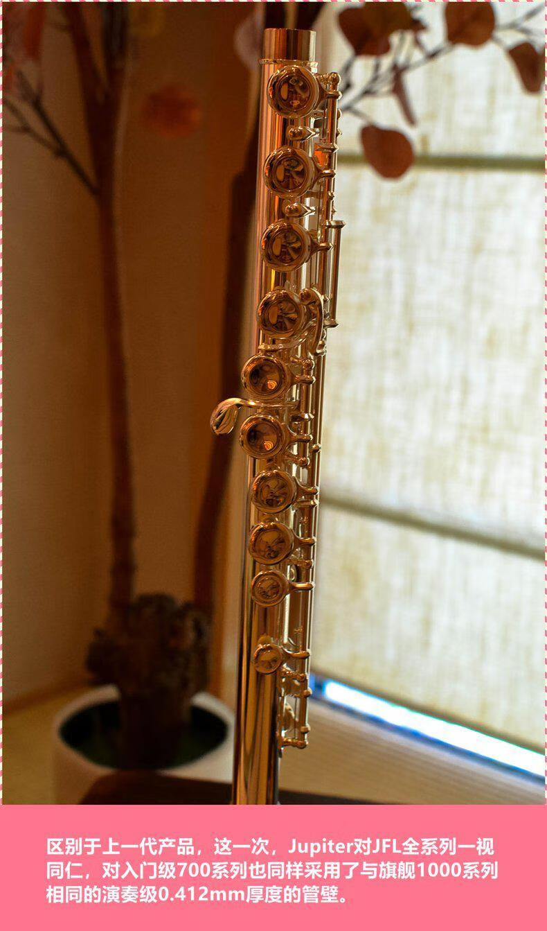 杰普特/jupiter 长笛 jfl系列长笛 纯银长笛开孔闭孔低音b尾品质 700e