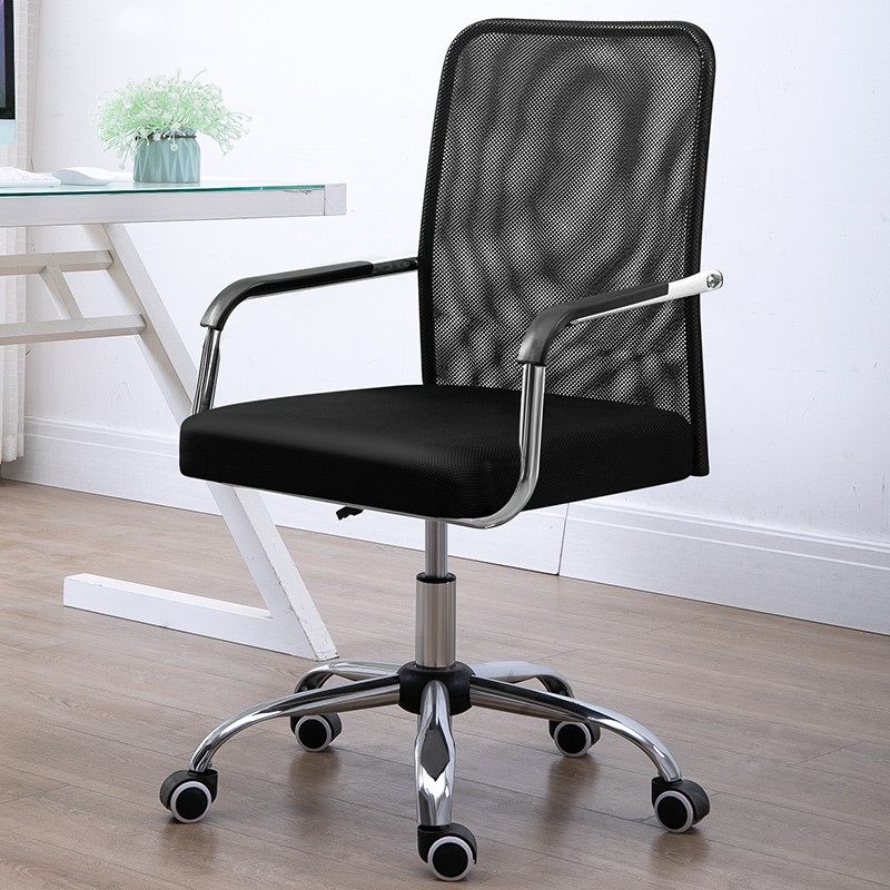 15601515电脑椅带滑轮 办公室椅子旋转椅滑轮工作靠背带轮子