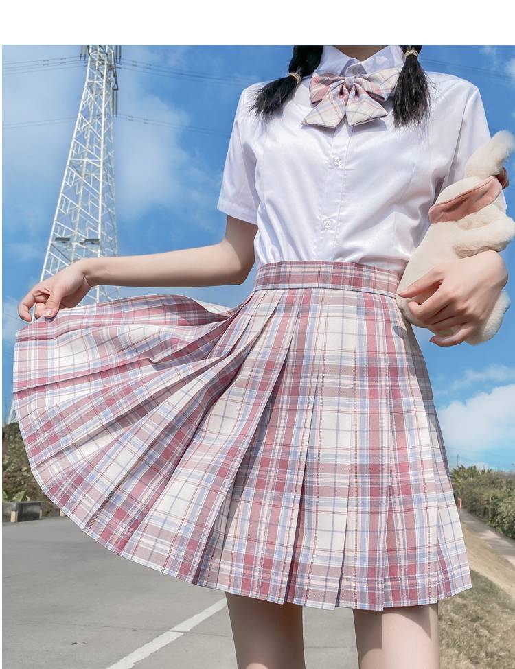 jk制服夏季全套百褶格裙 自在纯衣jk制服女春夏学院风小学生儿童短裙