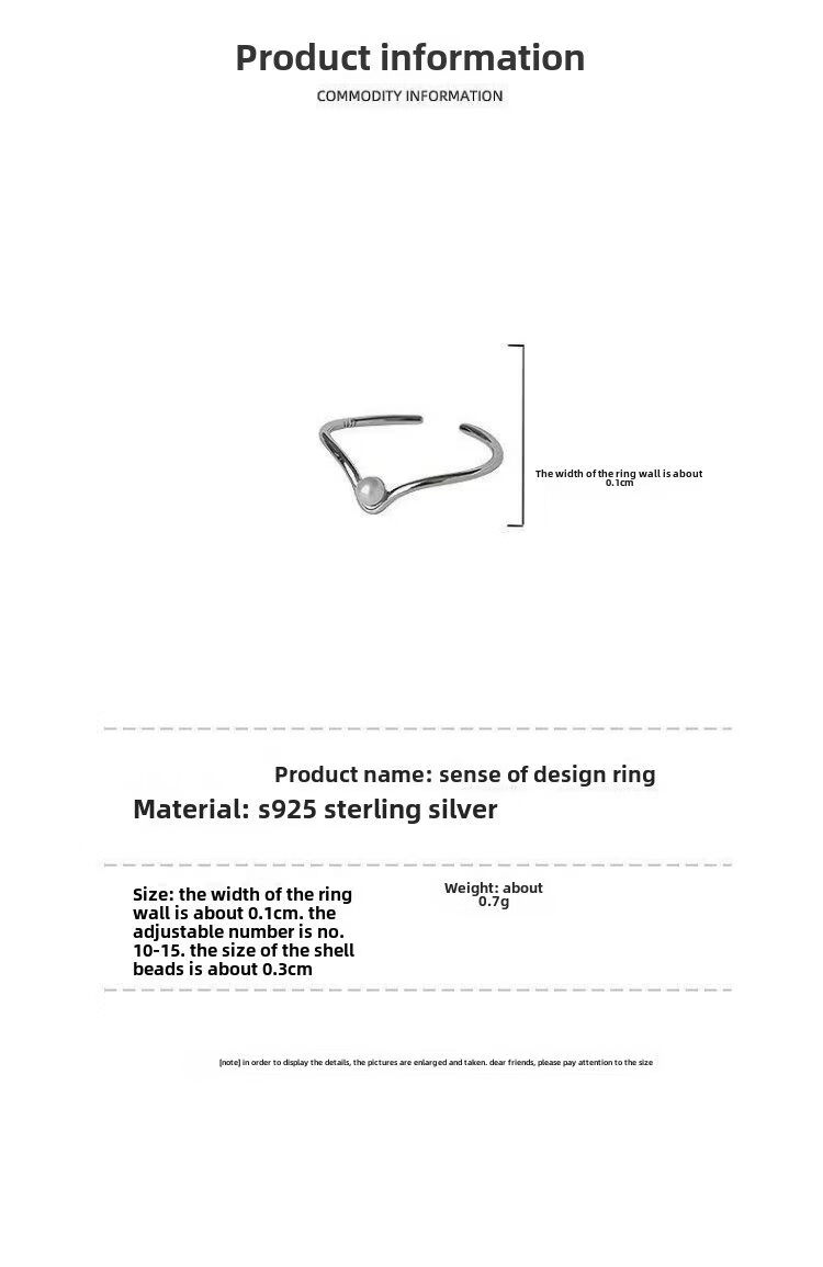 V-förmiger Perlenring Aus 925 Sterling Silber Für Damen Elegant_voghion.com