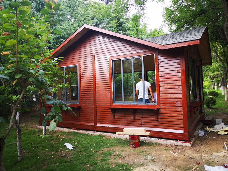 防腐木户外小木屋移动售货亭售票亭烧烤组装木房子庭院民宿 木屋2*2