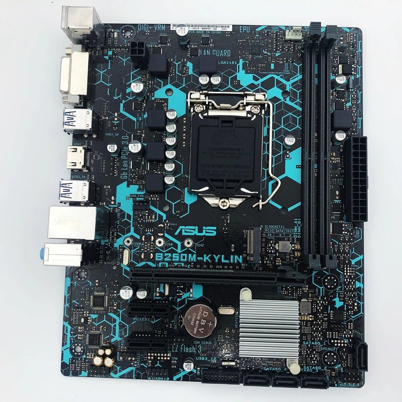 全新华硕主板b250m-k/j/a/v/plus/kylin/pixiu 1151针 电脑主板 黄色