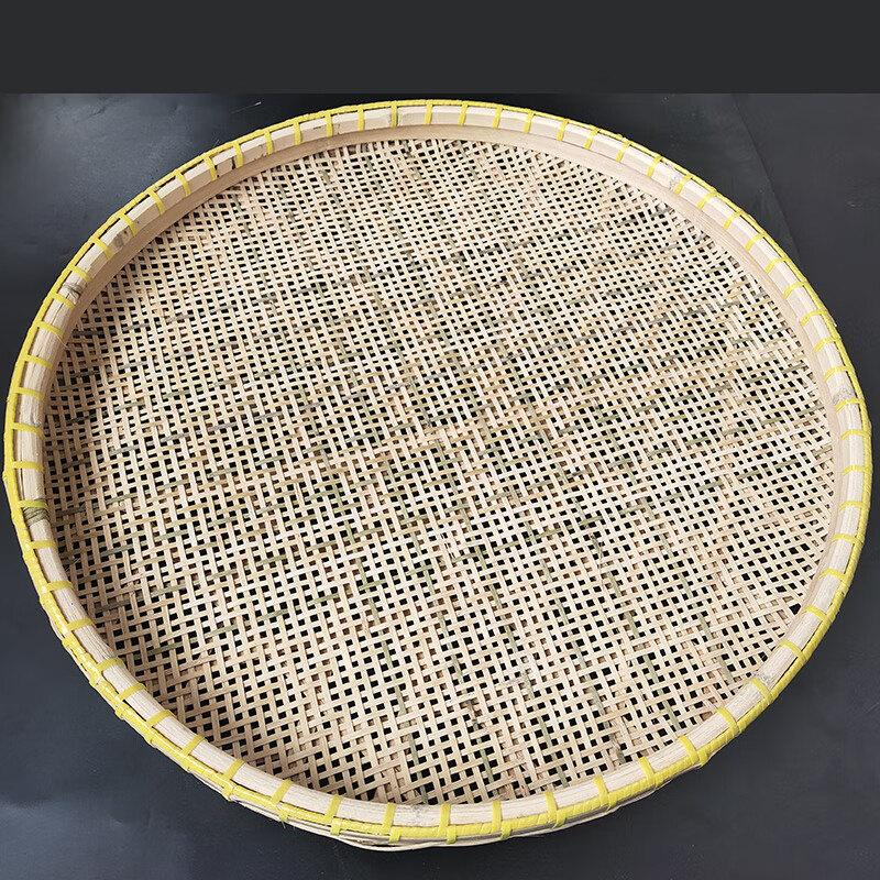 麦桑荷竹编豆腐筛子有孔大小网圆形晾晒塞家用纯手工簸箕竹制品农家蓝