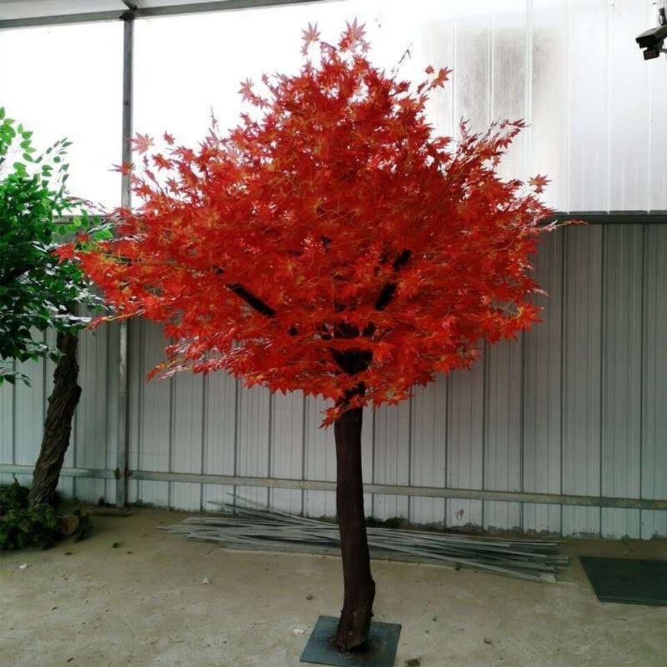 【現貨直髮】仿真紅楓樹楓葉樹假樹造型樹假紅楓酒店商場景觀裝飾樹