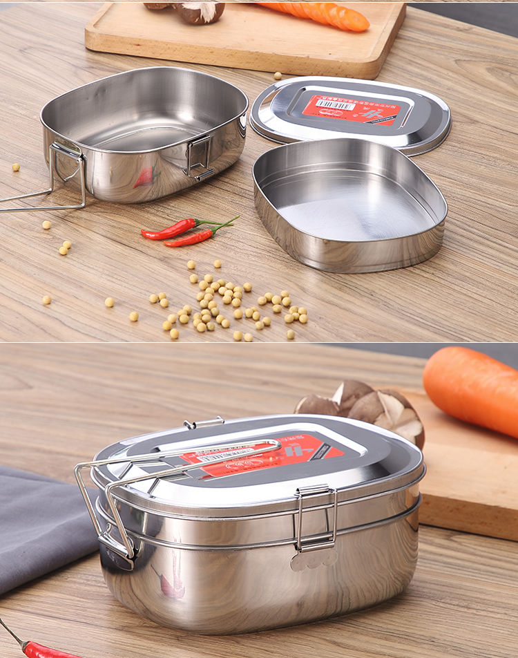 浅酌不锈钢饭盒单层双层便当盒快餐盒学生饭盒食堂员工饭盒大号双层