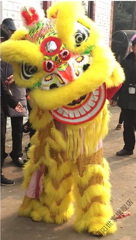 鹤桩醒狮鹤装狮舞狮羊毛醒狮道具竞技醒狮鹤山装醒狮澳洲羊毛 鹤桩浅