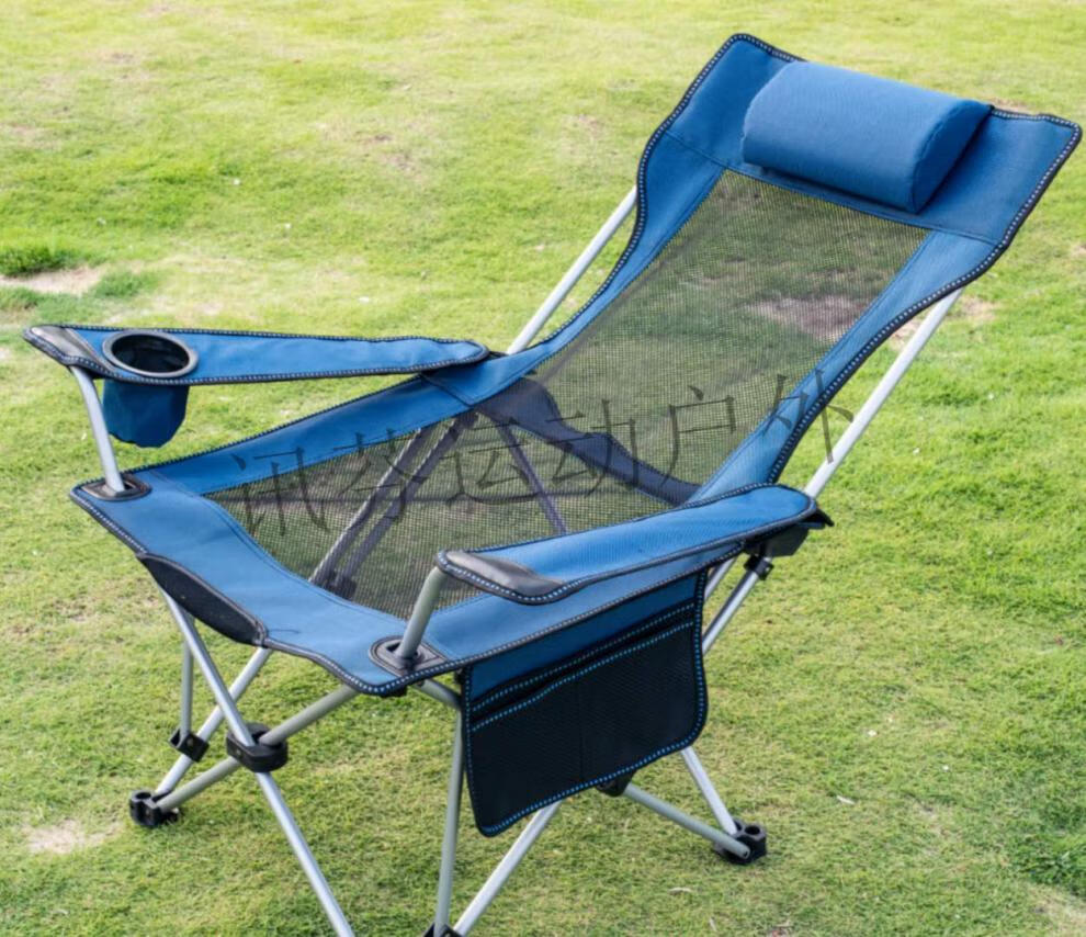 折叠沙滩椅坐躺两用午休椅休闲椅凳子可折叠椅子 50353黑色实布【图片