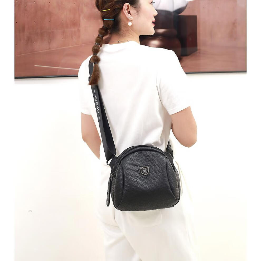 依博尔皮具热款大胃王斜挎包单肩女包小包包8813a黑色