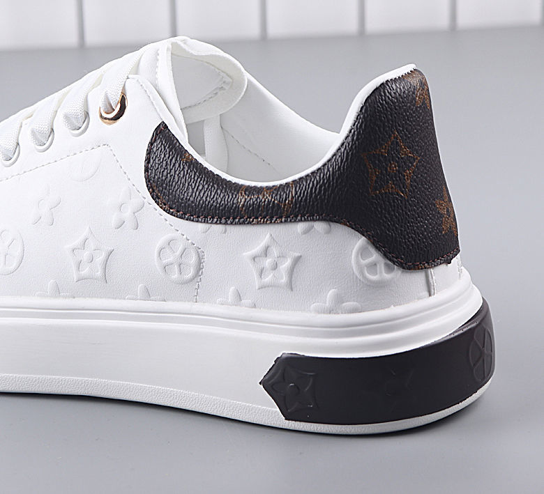 wonst麦卡伦小白鞋春季皮面印花潮牌运动休闲鞋情侣风潮流板鞋 白棕色