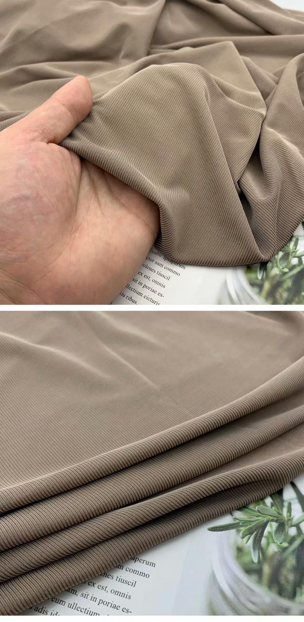 铜氨丝布料 日本进口直条砂洗兰精冰丝针织铜氨丝布料 螺纹弹力垂感