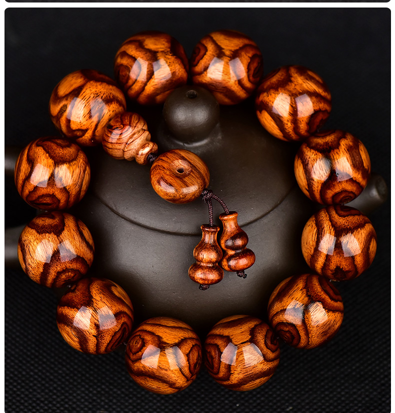 0海南黄花梨手串鬼脸鬼眼 顶真满鬼脸对鬼眼 海南手串男2.