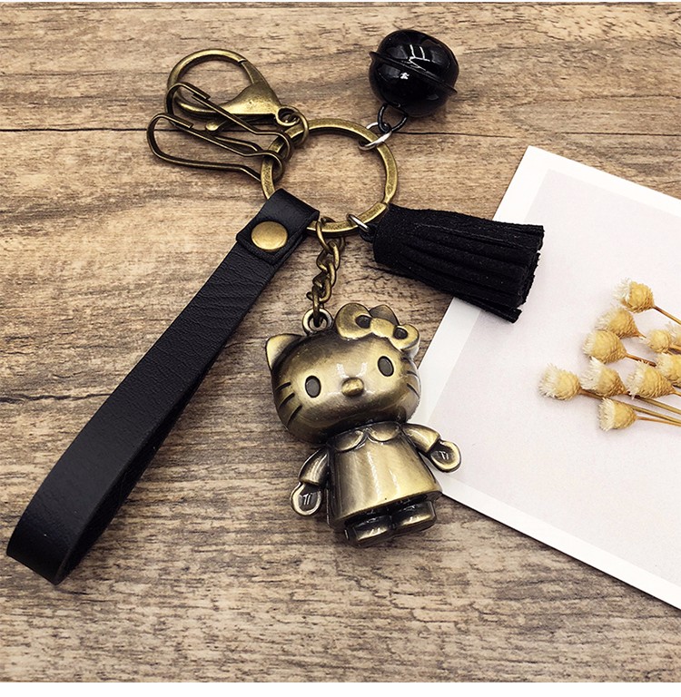 别颖 情侣钥匙扣 创意可爱复古韩版男女汽车钥匙圈挂件钥匙链 古铜六