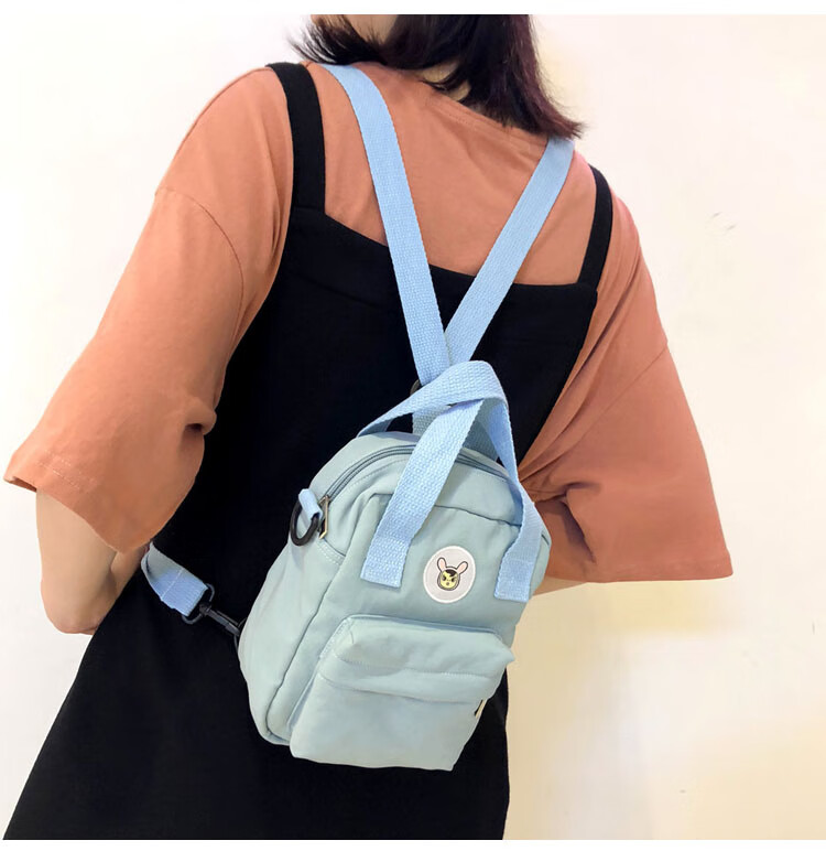 慵懒风帆布包女斜挎迷你小包日系可爱学生韩版ins原宿多用单肩包 粉色