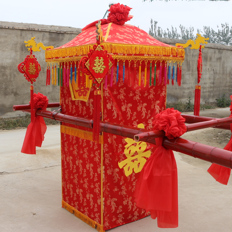 花轿婚庆喜轿花轿婚庆喜轿轻便折叠婚礼结婚迎亲道具轿子中式八抬大轿